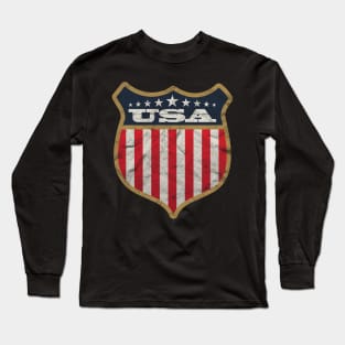 'USA Vintage white ' Cool USA Flag Vintage Long Sleeve T-Shirt